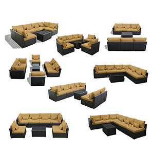 Patio Furniture Brown  Sofa Set - Artificial Waterfalls